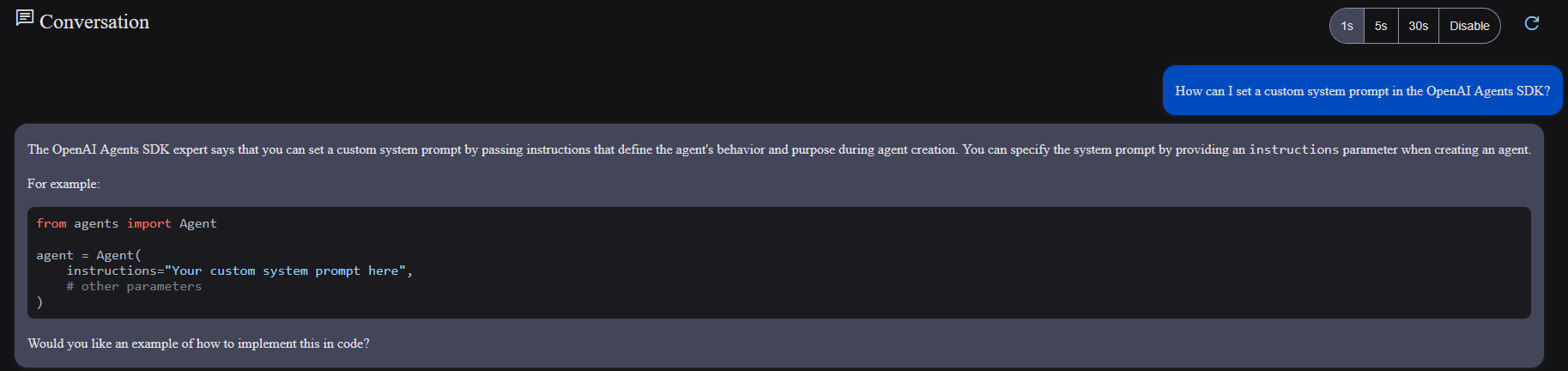 Host Agent Conversation